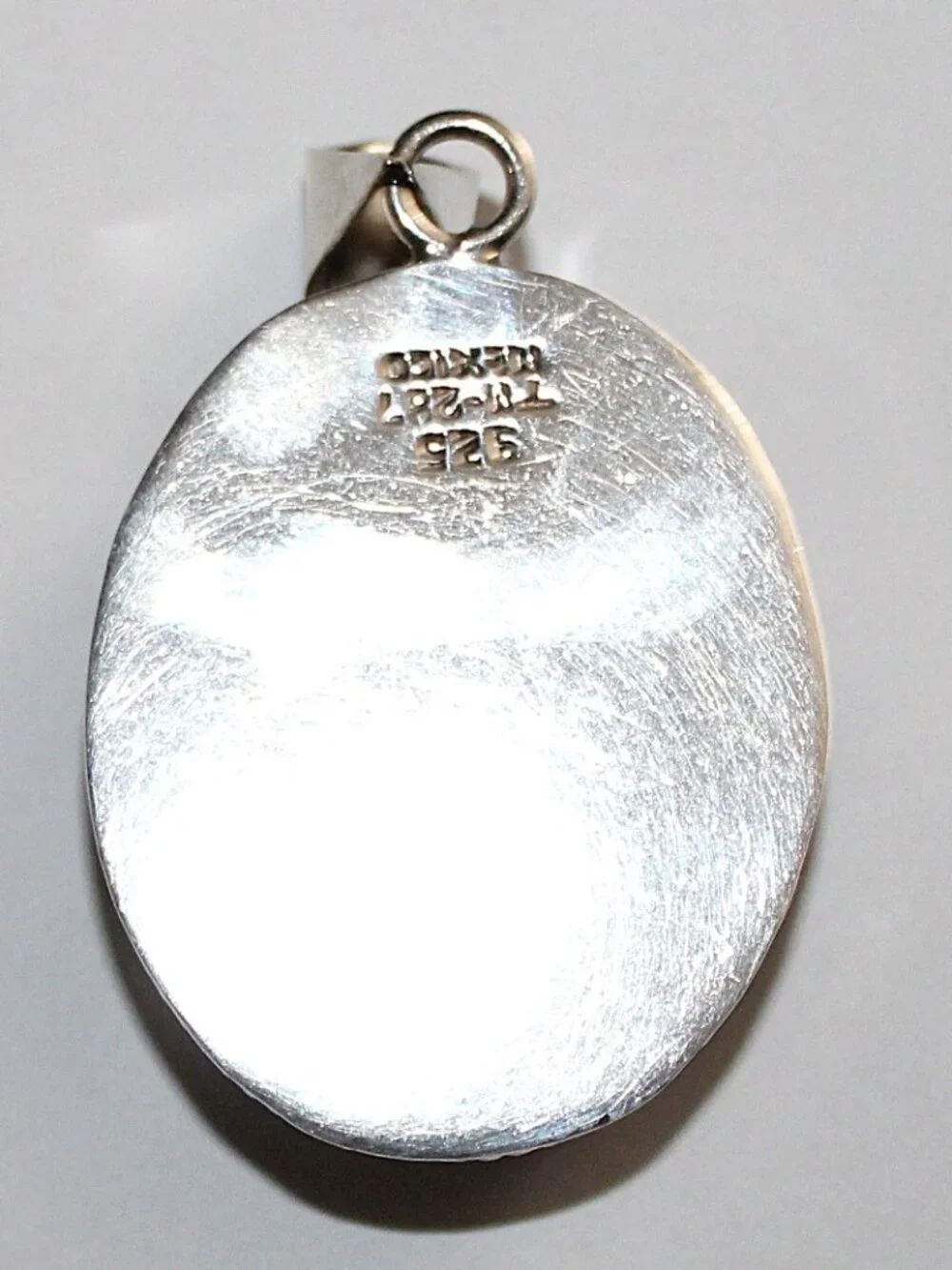 Vintage Sterling Silver Large Taxco Onyx Pendant 36 Grams